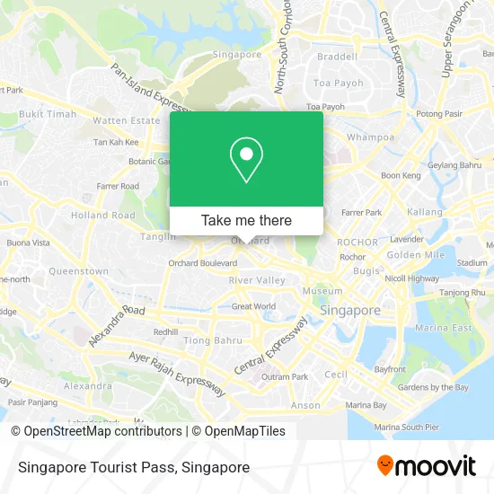 Singapore Tourist Pass map
