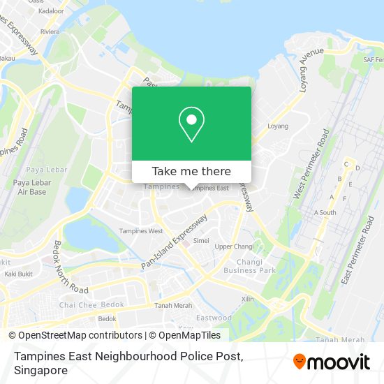 Tampines East Neighbourhood Police Post map