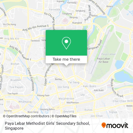 Paya Lebar Methodist Girls' Secondary School map