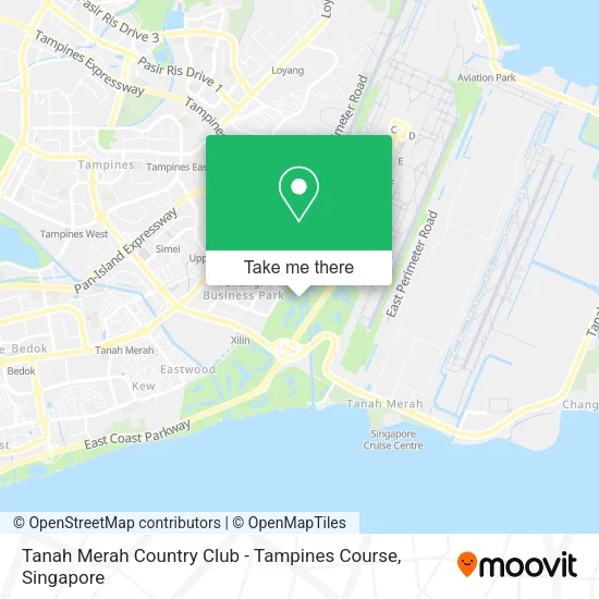 Tanah Merah Country Club - Tampines Course map