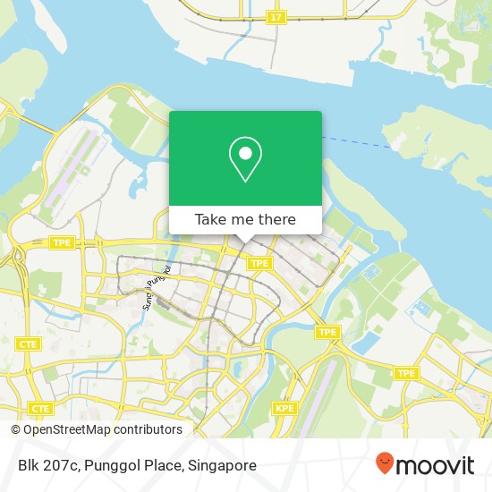 Blk 207c, Punggol Place地图