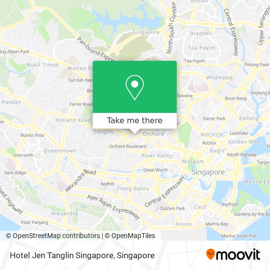 Hotel Jen Tanglin Singapore map