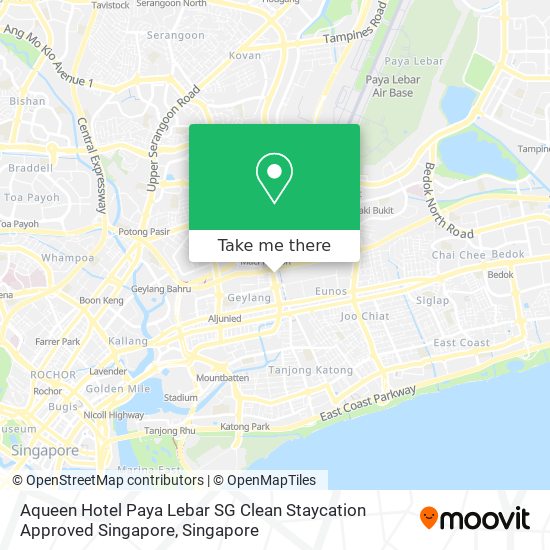 Aqueen Hotel Paya Lebar SG Clean Staycation Approved Singapore地图