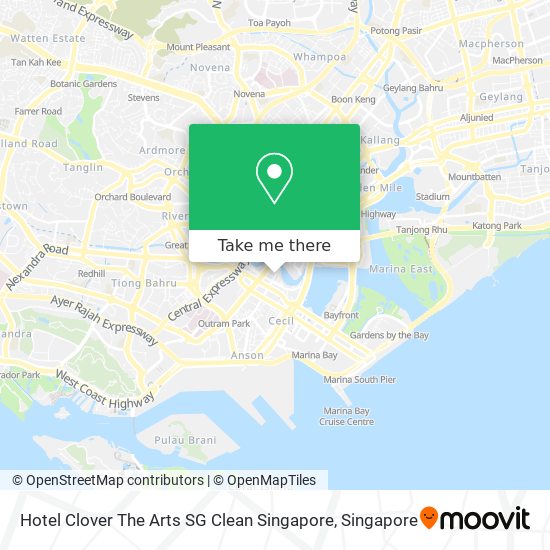 Hotel Clover The Arts SG Clean Singapore map