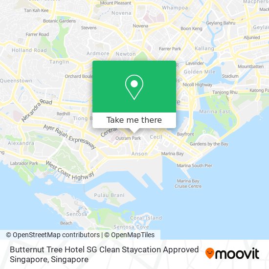 Butternut Tree Hotel SG Clean Staycation Approved Singapore map