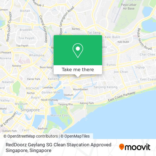 RedDoorz Geylang SG Clean Staycation Approved Singapore map