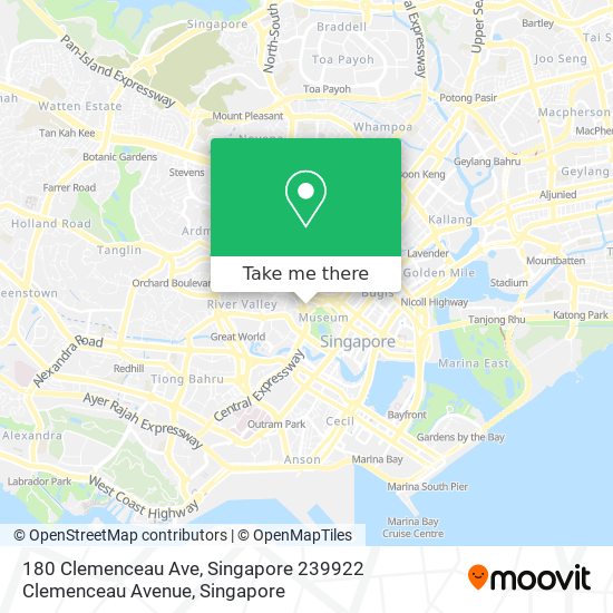 180 Clemenceau Ave, Singapore 239922 Clemenceau Avenue地图