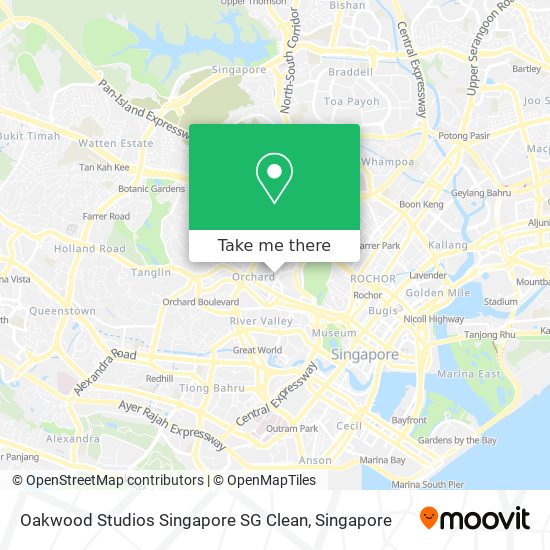 Oakwood Studios Singapore SG Clean map