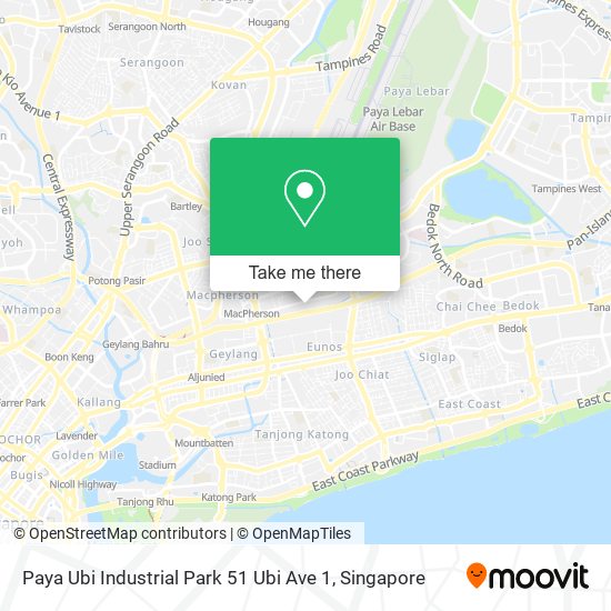 Paya Ubi Industrial Park 51 Ubi Ave 1 map