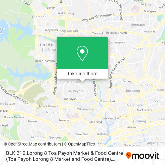 BLK 210 Lorong 8 Toa Payoh Market & Food Centre map