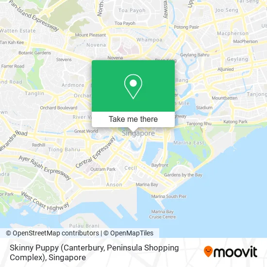 Skinny Puppy (Canterbury, Peninsula Shopping Complex) map