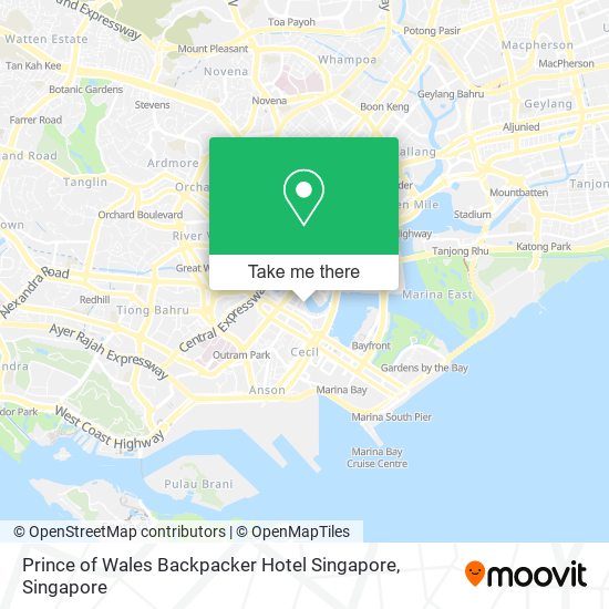 Prince of Wales Backpacker Hotel Singapore map