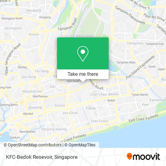 KFC-Bedok Resevoir map