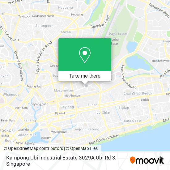 Kampong Ubi Industrial Estate 3029A Ubi Rd 3 map
