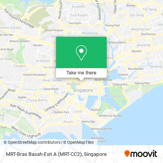 MRT-Bras Basah-Exit A (MRT-CC2) map
