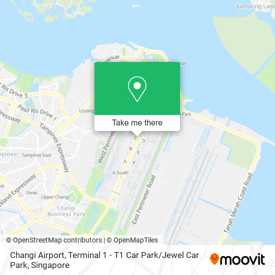 Changi Airport, Terminal 1 - T1 Car Park / Jewel Car Park map