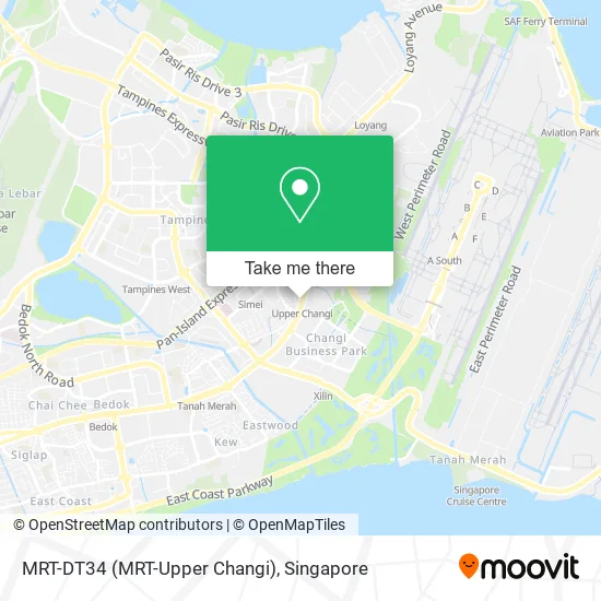 MRT-DT34 (MRT-Upper Changi) map