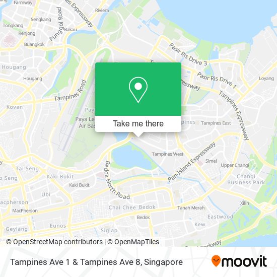 Tampines Ave 1 & Tampines Ave 8 map