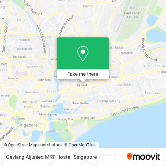 Geylang Aljunied MRT Hostel map