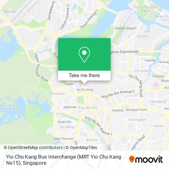 Yio Chu Kang Bus Interchange (MRT Yio Chu Kang Ns15) map
