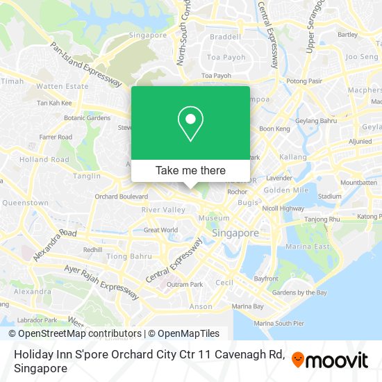 Holiday Inn S'pore Orchard City Ctr 11 Cavenagh Rd map