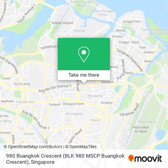 980 Buangkok Crescent (BLK 980 MSCP Buangkok Crescent) map