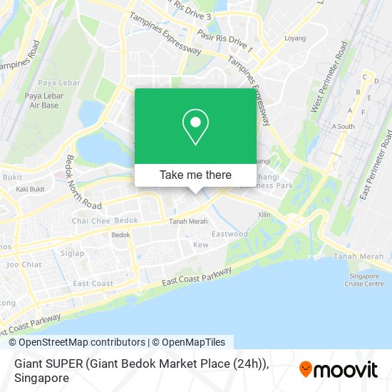 Giant SUPER (Giant Bedok Market Place (24h)) map