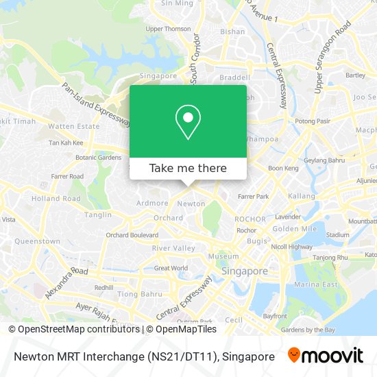 Newton MRT Interchange (NS21 / DT11) map