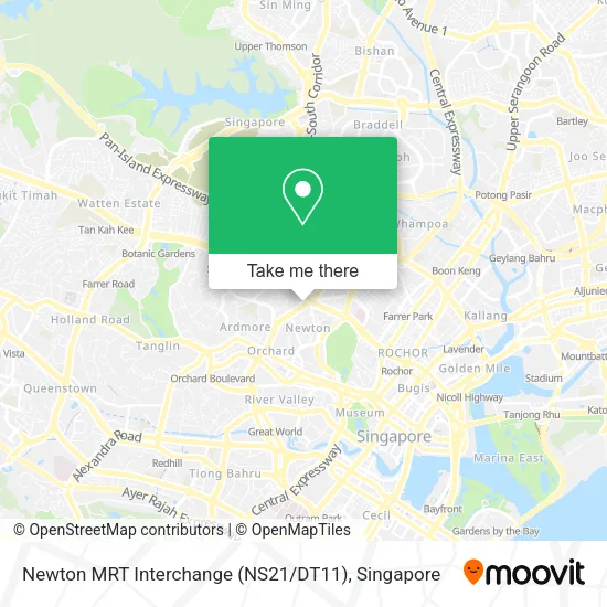 Newton MRT Interchange (NS21 / DT11) map