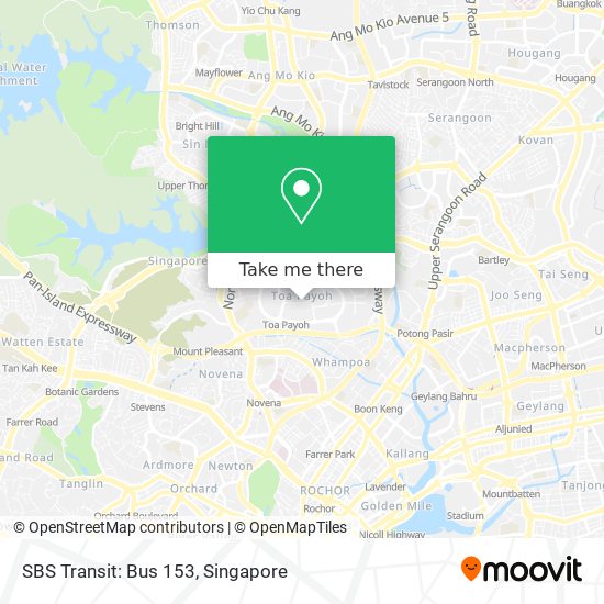 SBS Transit: Bus 153 map