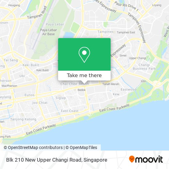 Blk 210 New Upper Changi Road map