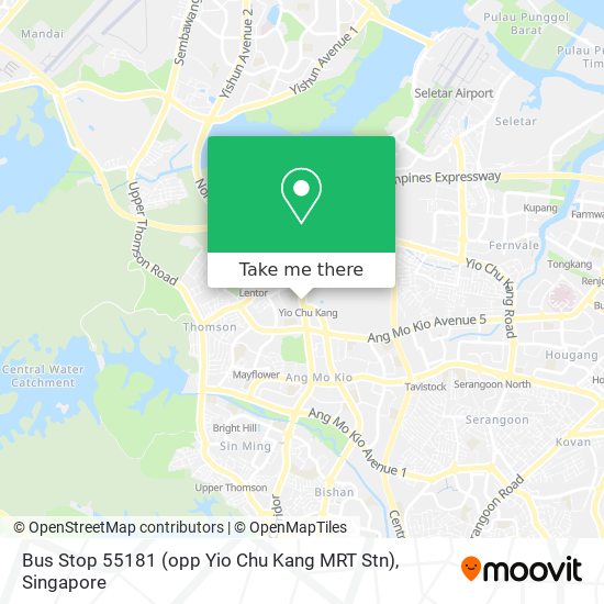 Bus Stop 55181 (opp Yio Chu Kang MRT Stn) map