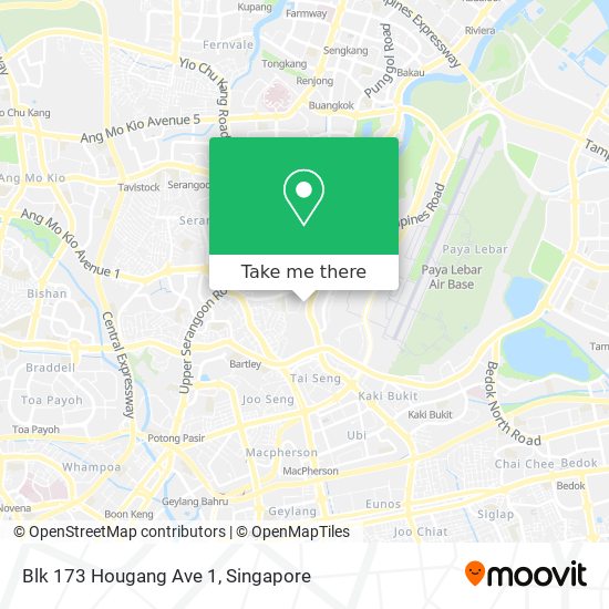 Blk 173 Hougang Ave 1 map