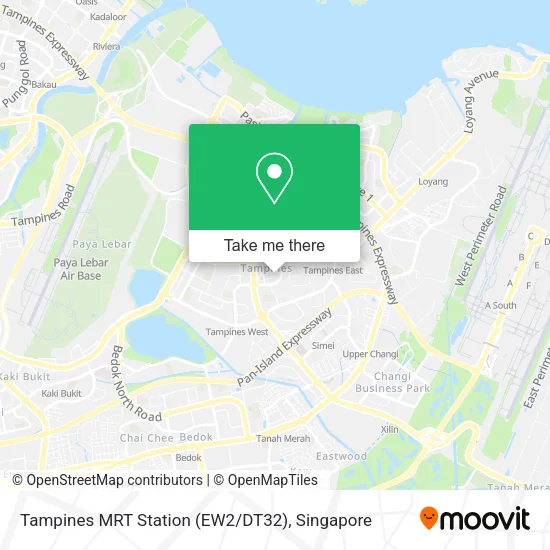 Tampines MRT Station (EW2 / DT32) map