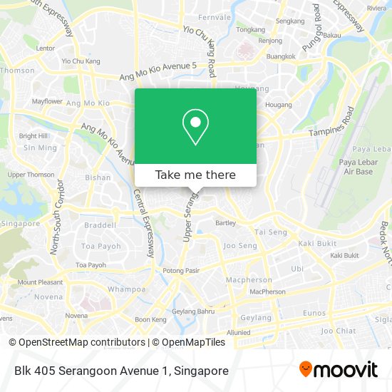 Blk 405 Serangoon Avenue 1 map