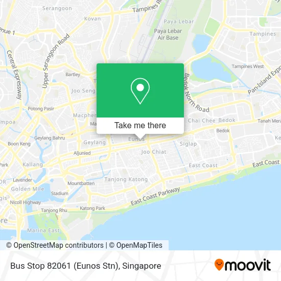 Bus Stop 82061 (Eunos Stn) map