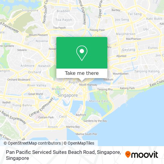 Pan Pacific Serviced Suites Beach Road, Singapore map