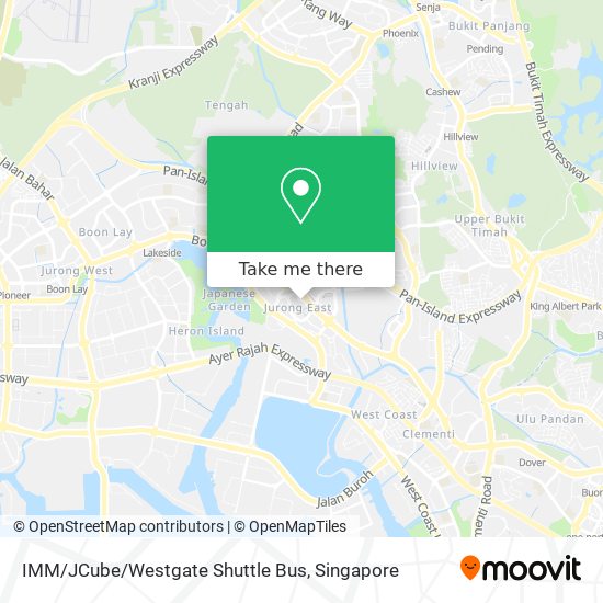 IMM/JCube/Westgate Shuttle Bus map