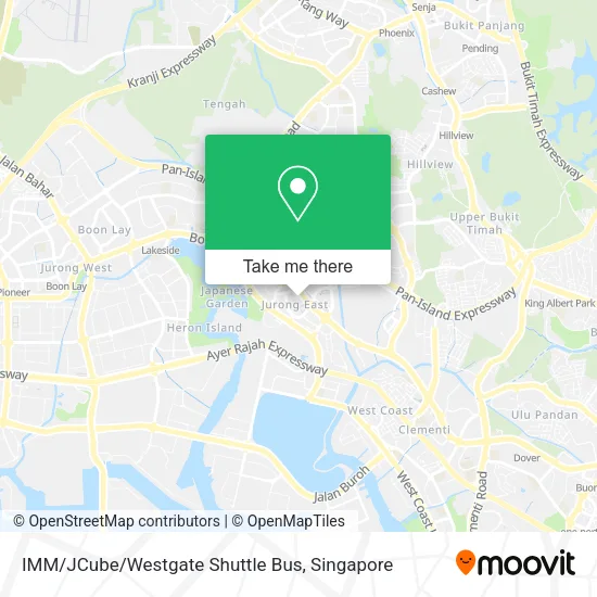 IMM/JCube/Westgate Shuttle Bus map