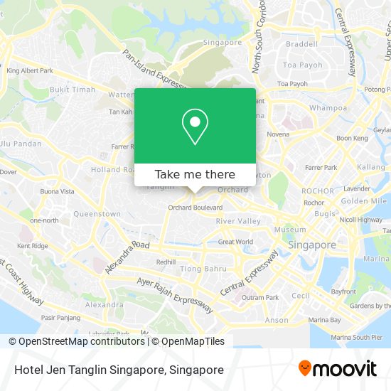 Hotel Jen Tanglin Singapore map