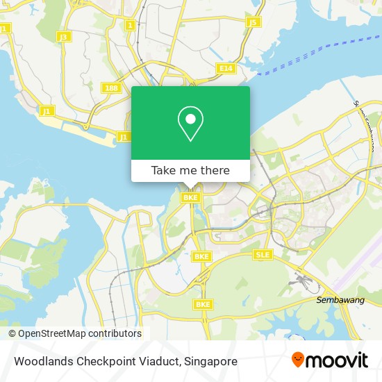 Woodlands Checkpoint Viaduct map