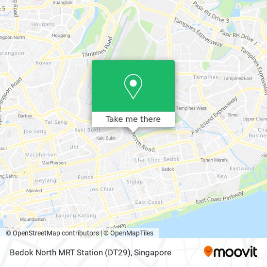Bedok North MRT Station (DT29) map