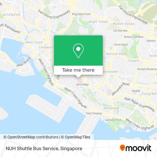 NUH Shuttle Bus Service map