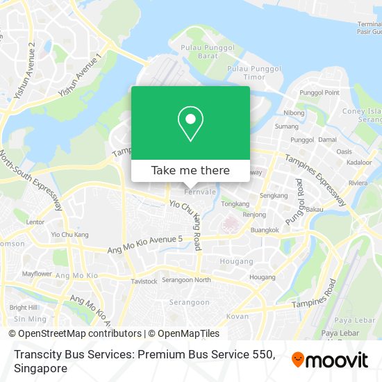 Transcity Bus Services: Premium Bus Service 550 map