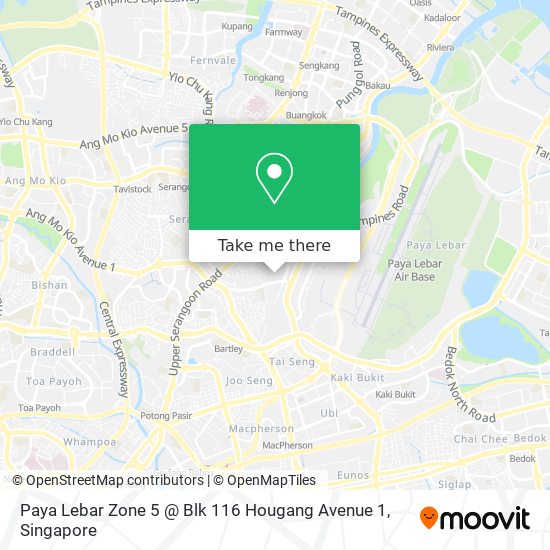 Paya Lebar Zone 5 @ Blk 116 Hougang Avenue 1 map