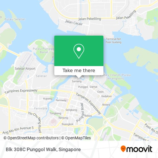Blk 308C Punggol Walk map