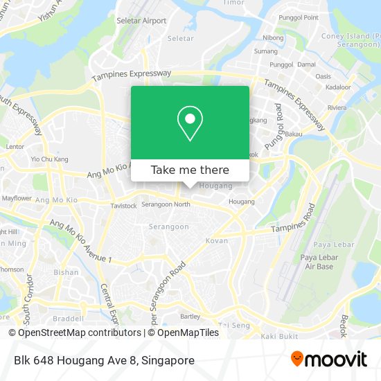 Blk 648 Hougang Ave 8 map
