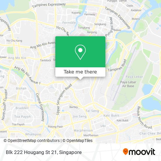 Blk 222 Hougang St 21 map