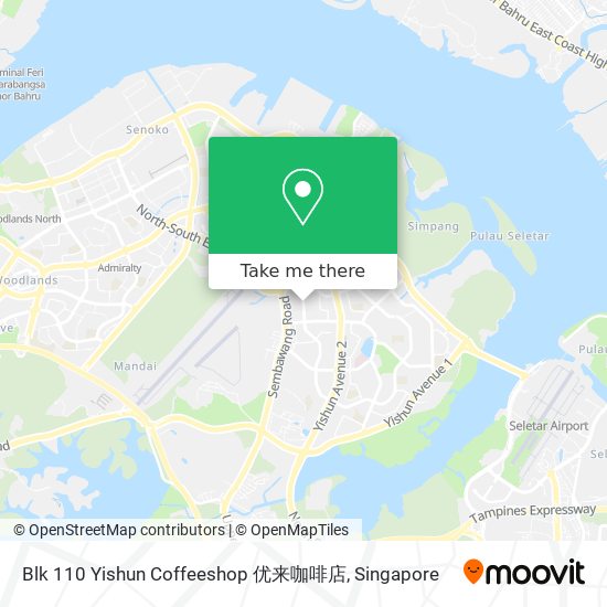 Blk 110 Yishun Coffeeshop 优来咖啡店地图