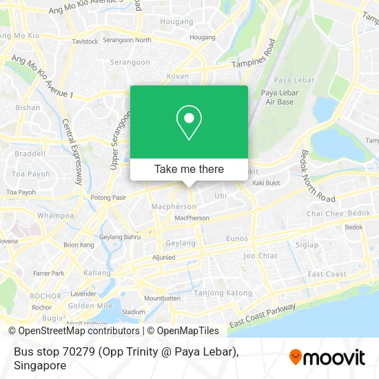 Bus stop 70279 (Opp Trinity @ Paya Lebar) map